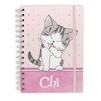 Chi's Sweet Home Purrty in Pink Spiral Hardcover Notebook