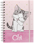 Chi's Sweet Home Purrty in Pink Spiral Hardcover Notebook